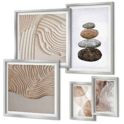 Framed photo set Abstract pastel shapes