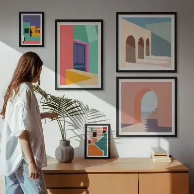 Gallery wall Colorful illustrations of the city