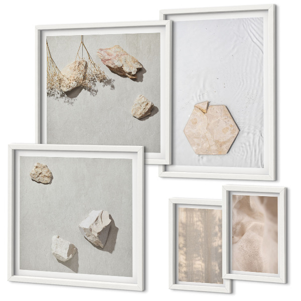 Framed photo set Subtle boho natural textures