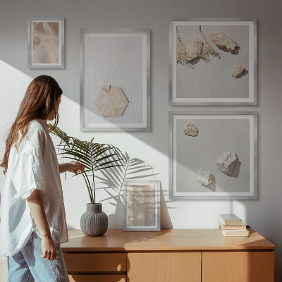 Framed photo set Subtle boho natural textures