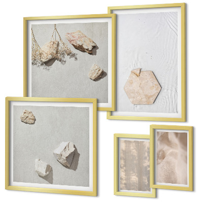 Framed photo set Subtle boho natural textures