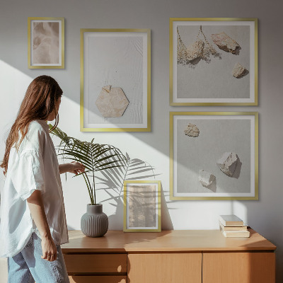 Framed photo set Subtle boho natural textures