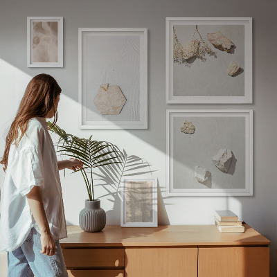 Framed photo set Subtle boho natural textures