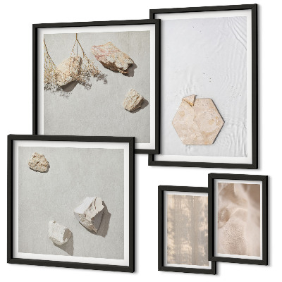 Framed photo set Subtle boho natural textures