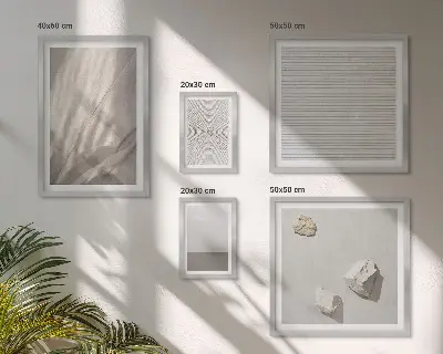 Set of 5 wall art pieces featuring delicate boho textures of nature