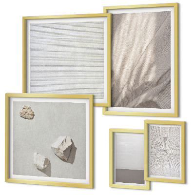 Set of 5 wall art pieces Delicate boho textures of nature