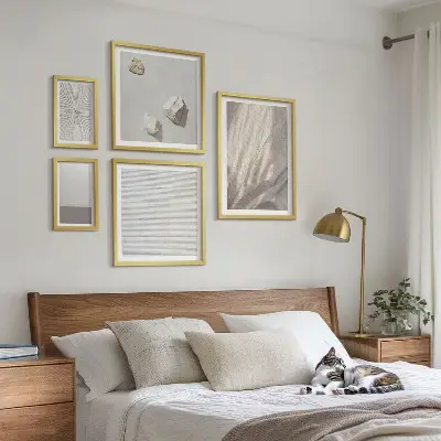 Set of 5 wall art pieces featuring delicate boho textures of nature