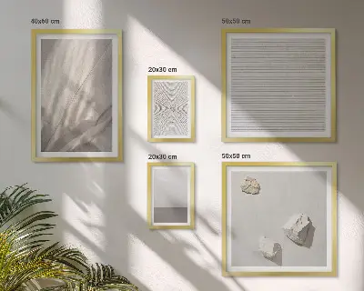 Set of 5 wall art pieces featuring delicate boho textures of nature