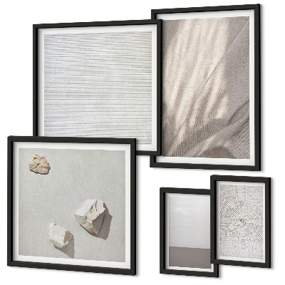 Set of 5 wall art pieces Delicate boho textures of nature