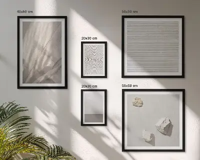 Set of 5 wall art pieces featuring delicate boho textures of nature
