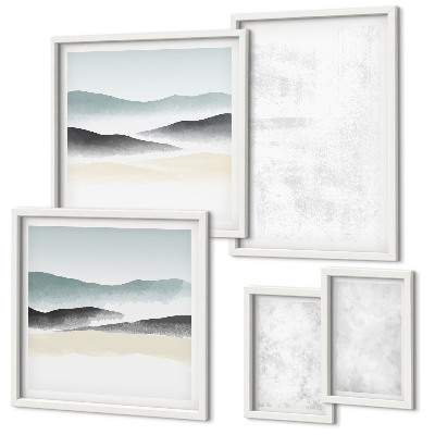 Set of 5 wall art pieces White spots abstract background
