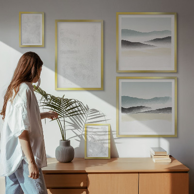 Set of 5 wall art pieces White spots abstract background