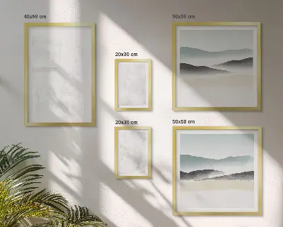 Set of 5 abstract wall art pieces with white spots on a background