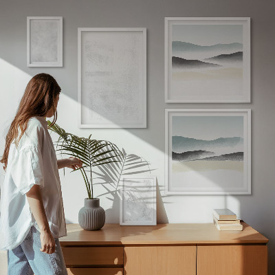 Set of 5 wall art pieces White spots abstract background