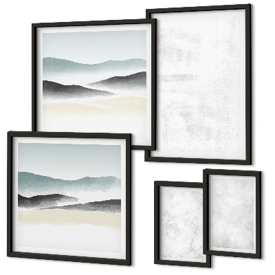 Set of 5 wall art pieces White spots abstract background