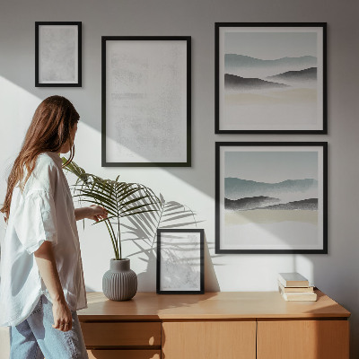 Set of 5 wall art pieces White spots abstract background