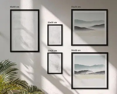 Set of 5 abstract wall art pieces with white spots on a background