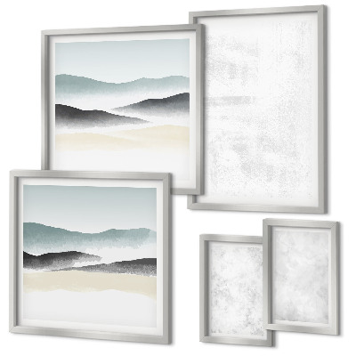 Set of 5 wall art pieces White spots abstract background