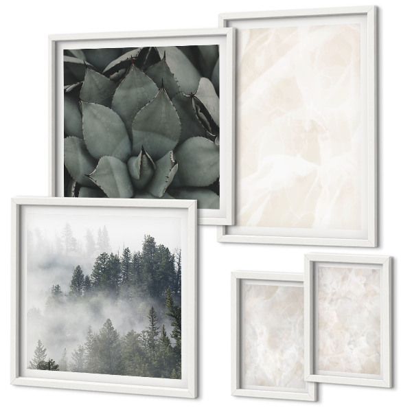 Gallery wall Stone pastel structures