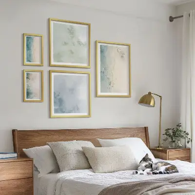 Spilled watercolors minimalist canvas wall art set of 5 pieces