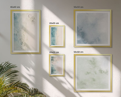 Set of 5 wall art pieces Spilled watercolors canvas minimalism