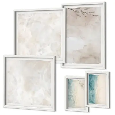 Framed photo set with subtle watercolor texture