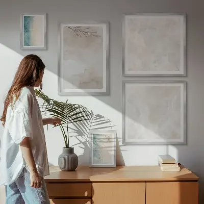 Framed photo set with subtle watercolor texture