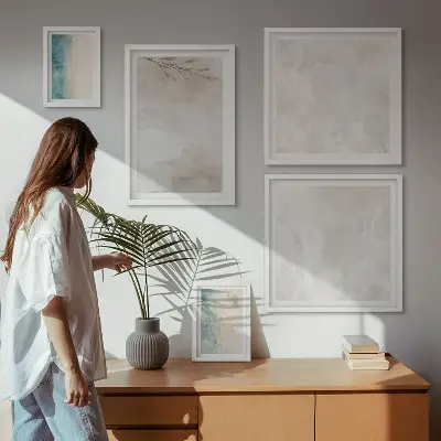 Framed photo set with subtle watercolor texture