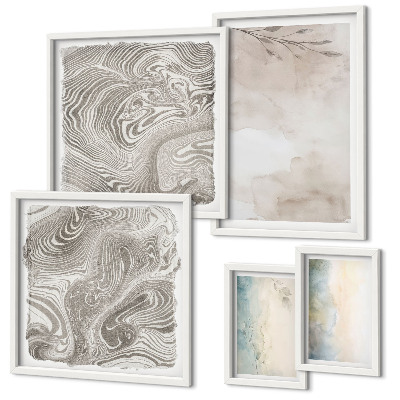 Set of 5 wall art pieces Delicate watercolor paints