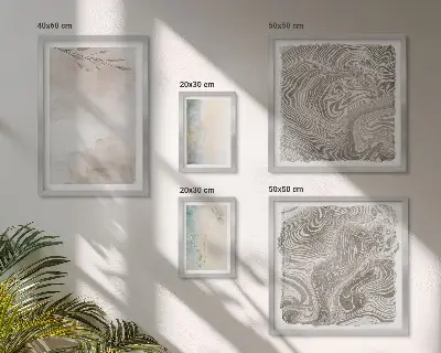 Set of 5 wall art pieces delicate watercolor paint design