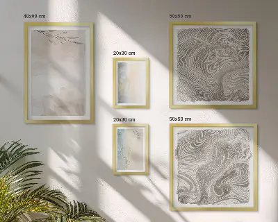 Set of 5 wall art pieces delicate watercolor paint design