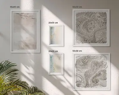 Set of 5 wall art pieces delicate watercolor paint design