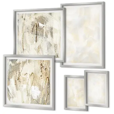 Framed photo set with bright texture paint design