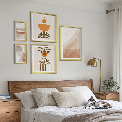 Set of 5 wall art pieces Structures of various shades of minimalism