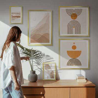 Set of 5 wall art pieces Structures of various shades of minimalism