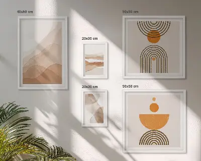 Set of 5 minimalist wall art pieces in various shades