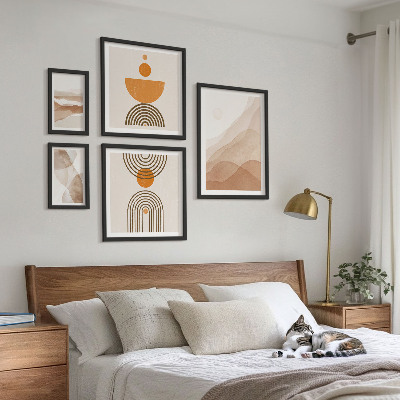Set of 5 wall art pieces Structures of various shades of minimalism