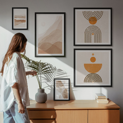 Set of 5 wall art pieces Structures of various shades of minimalism