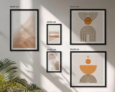 Set of 5 minimalist wall art pieces in various shades