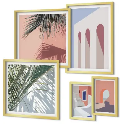 City architecture gallery wall illustrated prints
