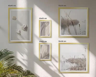 Framed photo set boho style structure close-up prints