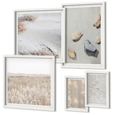 Set of 5 wall art pieces Boho natural textures