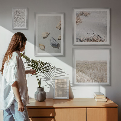 Set of 5 wall art pieces Boho natural textures