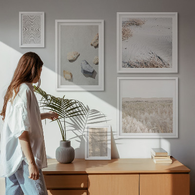 Set of 5 wall art pieces Boho natural textures