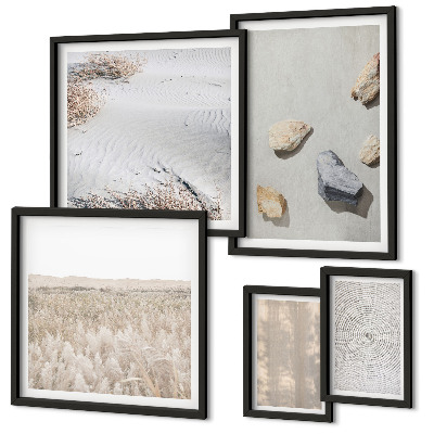 Set of 5 wall art pieces Boho natural textures