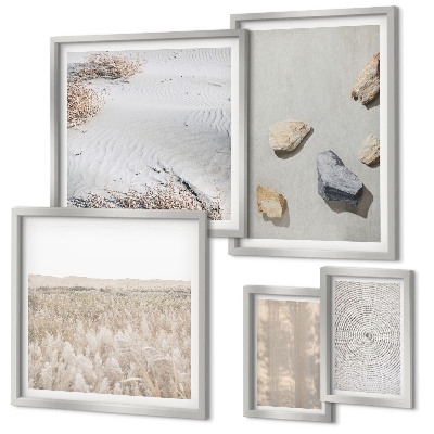 Set of 5 wall art pieces Boho natural textures