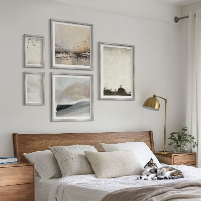 Framed photo set Birds rocks brush strokes decorations