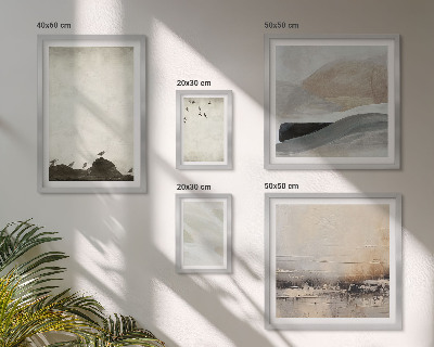 Framed photo set Birds rocks brush strokes decorations