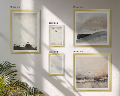 Framed photo set Birds rocks brush strokes decorations
