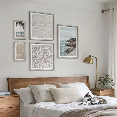 Summer sand seaside view wall art set of 5 pieces